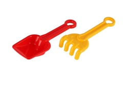 Sada na písek 2ks plast lopatka + hrabičky 4 barvy 8x22cm 12m+