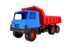 Auto nákladní korba červená kabina modrá plast 75cm