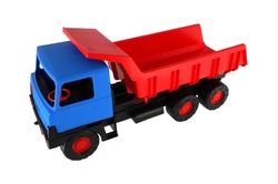 Auto nákladní korba červená kabina modrá plast 75cm