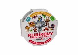 Kubíkovy hrátky se zvířátky 3v1 v plechové krabičce 10x4 cm  4ks v boxu