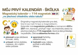 Kalendár magnetický - Škôlka 114ks magnetiek v kartóne 45x32x1cm SK verze