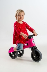 Odrážedlo FUNNY WHEELS Rider Sport růžové  2v1, výška sedla 28/30cm nosnost 25kg 18m+ v sáčku