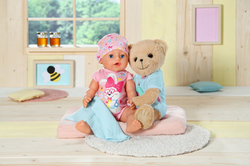 Medvídek BABY born, modré oblečení