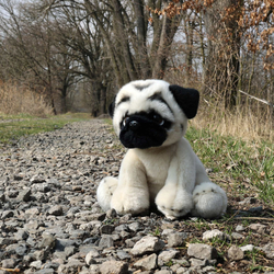 Plyšový pes mops 30 cm ECO-FRIENDLY