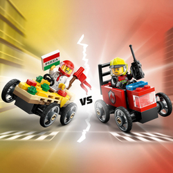 Závodní balíček: Rozvoz pizzy vs. hasičské auto