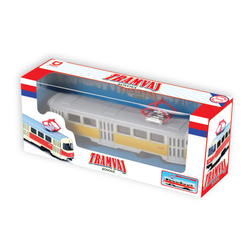 Kovová tramvaj žlutá 16 cm