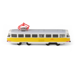 Kovová tramvaj žlutá 16 cm