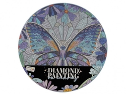 Diamantové malování mandala - motýl průměr 30cm s doplňky ve fólii