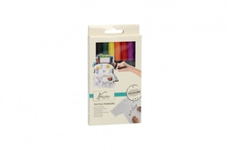 Fixy na textil vodě odolné 8ks v krabičce 9x17cm