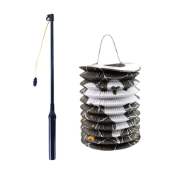 Lampión Halloween černý 15 cm se svítící hůlkou 40 cm