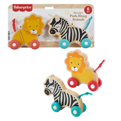 FP DŘEVĚNÁ POSTRKOVACÍ LEV A ZEBRA