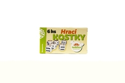 Hrací kostky 13x13mm společenská hra 6ks v krabičce 9x5x2cm
