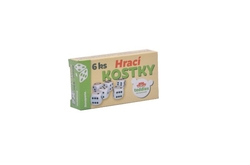 Hrací kostky 13x13mm společenská hra 6ks v krabičce 9x5x2cm