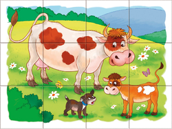 Dřevěné kostky Na farmě – 12 kostek