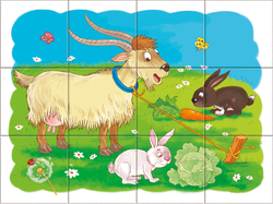 Dřevěné kostky Na farmě – 12 kostek