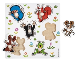 Puzzle/Vkládačka deskové Krtek dřevo 22,5x22,5cm ve fólii 18m+