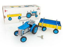 Traktor Zetor s valníkem, červený, zelený, modrý plastová kola