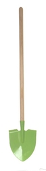 Rýč špičatý zelený s násadou kov/dřevo 80cm nářadí