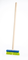 Koště modré s násadou dřevo 80cm nářadí