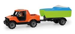 Auto Truckies pickup s vozíkem a loďkou plast 35cm s figurkou v krabici 24m+