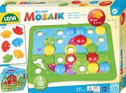 Mozaika klobouček příroda 3,2cm hladký 36ks + předlohy 7ks pro nejmenší v krabici 33x24x4cm 24m+