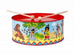 Bubínek indiáni kov průměr 20cm výška 9cm bez popruhu