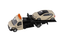 Auto/kamion Bburago odtahovka + auto 1:43 kov/plast 21cm  6 barev v krabičce 22x9x6,5cm