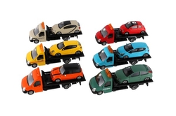Auto/kamion Bburago odtahovka + auto 1:43 kov/plast 21cm  6 barev v krabičce 22x9x6,5cm