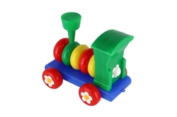 Lokomotiva/Vlak šroubovací skládací tahací plast 20cm 24m+