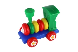 Lokomotiva/Vlak šroubovací skládací tahací plast 20cm 24m+