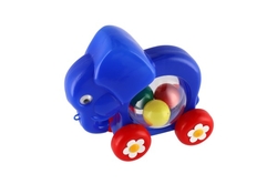 Slon s míčky tahací plast 20x18x9,5cm v sáčku 12m+