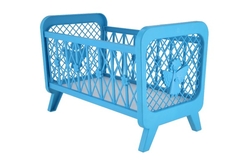 Postýlka pro panenky bez soupravy plast 32x47x26cm mix barev v krabici 48x33x8cm