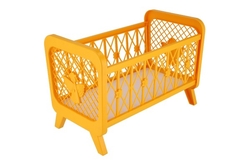 Postýlka pro panenky bez soupravy plast 32x47x26cm mix barev v krabici 48x33x8cm