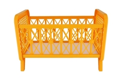 Postýlka pro panenky bez soupravy plast 32x47x26cm mix barev v krabici 48x33x8cm