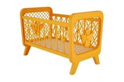 Postýlka pro panenky bez soupravy plast 32x47x26cm mix barev v krabici 48x33x8cm