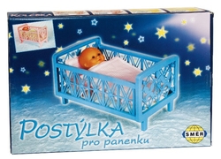 Postýlka pro panenky bez soupravy plast v krabici 48x33x8cm