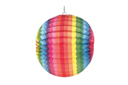 Lampion koule duhový průměr 25cm v sáčku (bez hůlky) karneval
