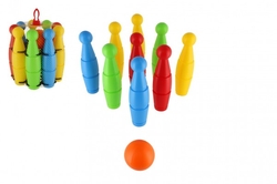 Kuželky plast 23cm 9ks v síťce 18m+