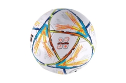 Míč fotbalový barevný šitý kůže 23cm vel. 5 v sáčku