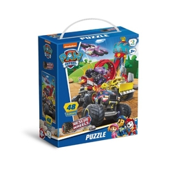 Puzzle Tlapková patrola/Paw Patrol Záchrana na kolech 32x23cm 48 dílků v krabičce 15x18x6cm