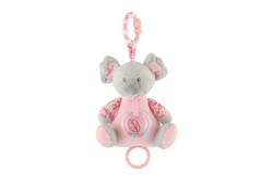 Medvěd koala chrastítko plyš 19cm závěs na post./koč. nat. hrací strojek růžový na kartě v sáčku 0+