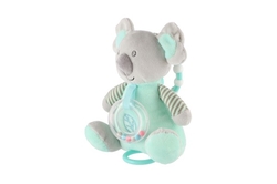 Medvěd koala chrastítko plyš 19cm závěs na post./koč. nat. hrací strojek zelený na kartě v sáčku 0+