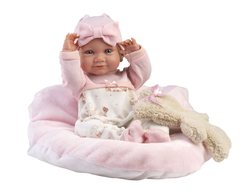 Llorens 73808 NEW BORN HOLČIČKA realistická panenka miminko s celovinylovým tělem 40 cm