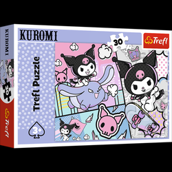 Puzzle Zábava s Kuromi 27x20cm 30 dílků v krabičce 21x14x4cm