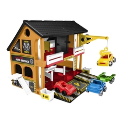 Auto servis 2 patra + 3 auta plast v krabici 59x39x15cm  Wader