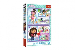 Puzzle 2x70 Zahrajte si s Gabby 27,5x18cm v krabici 19x29x4cm