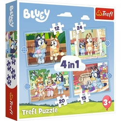 Puzzle 4v1 Bluey a jeho svět 28,5x20,5cm v krabici 28x28x6cm