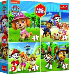 Puzzle 4v1 Tlapková patrola/Paw Patrol 18,5x16cm v krabici 20x20x5cm