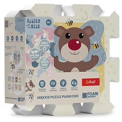 Pěnové puzzle Babies and the Bear 32x32x1cm 8ks ve fólii 0m+