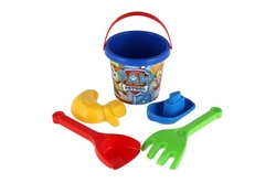 Sada na písek 5ks plast Paw Patrol/Tlapková patrola modrá v síťce 12x22x12cm 12m+ Wader